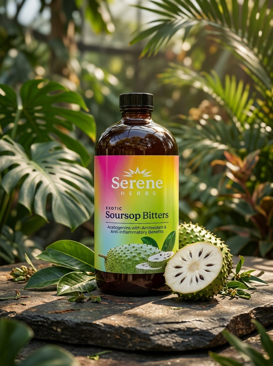 Soursop Bitters Liquid with Soursop Leaves for Gut Cleanse, Detox & Immune Boost with Black Seed, Moringa, Irish Moss, Ashwaganda, Turmeric, 16 fl oz (16 Fl, Soursop)