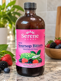 Serene Herbs Soursop Bitters Liquid with Soursop Leaves for Gut Cleanse, Detox & Immune Boost with Black Seed, Moringa, Irish Moss, Ashwaganda, Turmeric,(16 Fl Oz (Pack of 1), Mixed Berry)